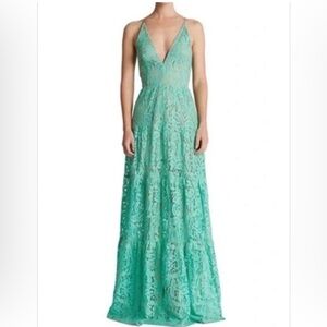 Dress the Population Melina Lace Fit Flare Maxi Dress. Size Small